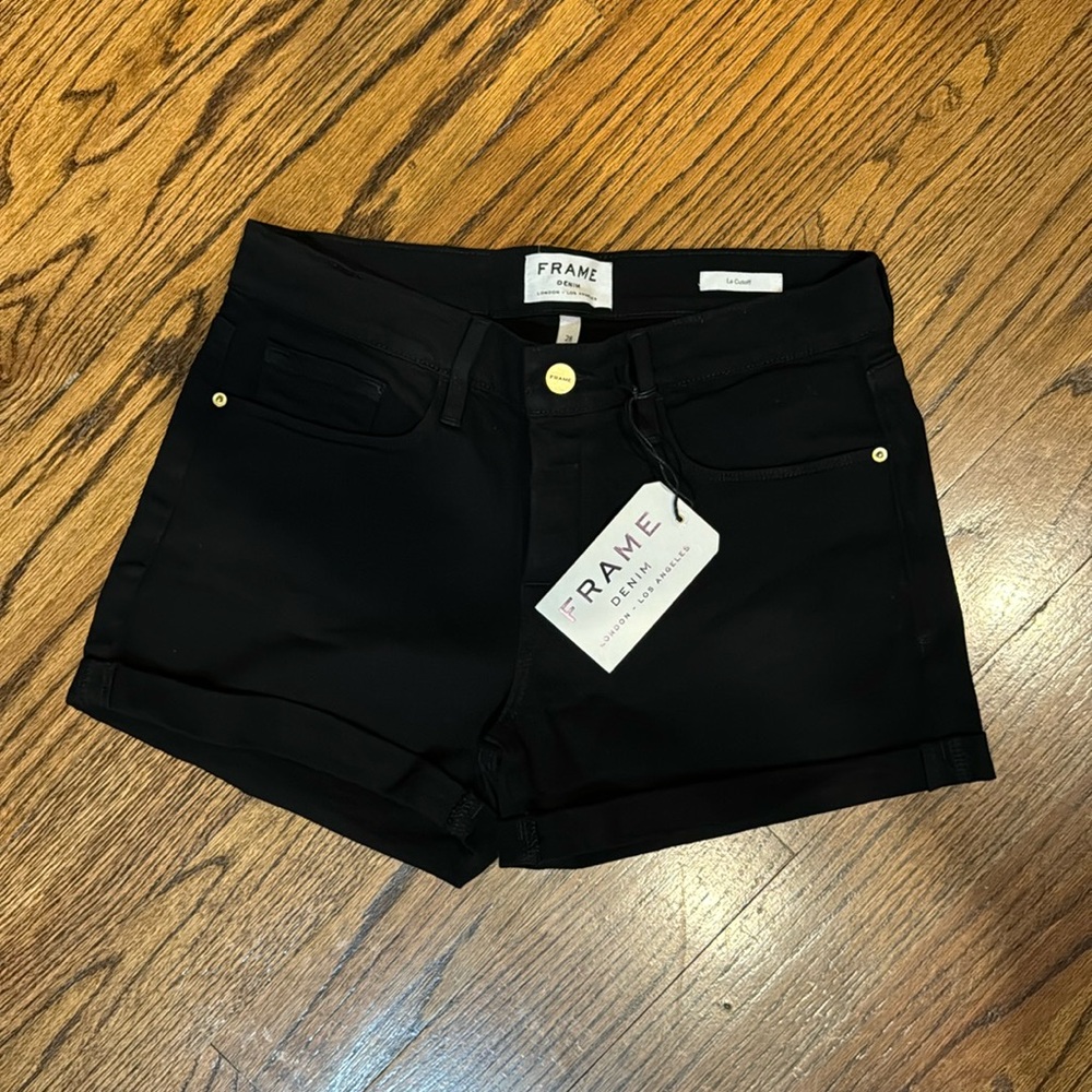 Frame black Jean shorts